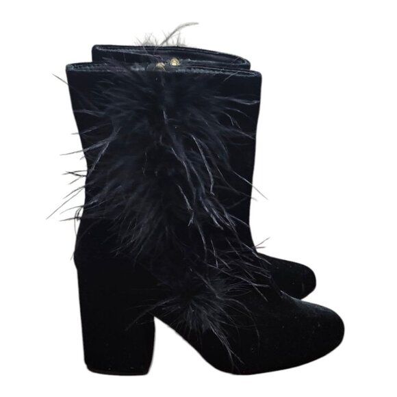 Olivia Miller Black Feather Bushwick Ankle Boots Size 7 - Picture 3 of 13